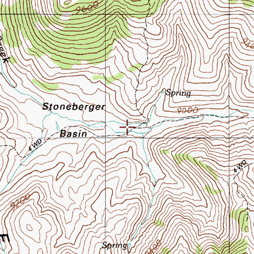 Topographic Map of Stoneberger Basin, NV