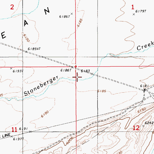 Topographic Map of Stoneberger Creek, NV