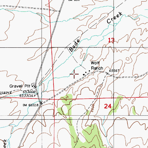 Topographic Map of Wolf Ranch, NV