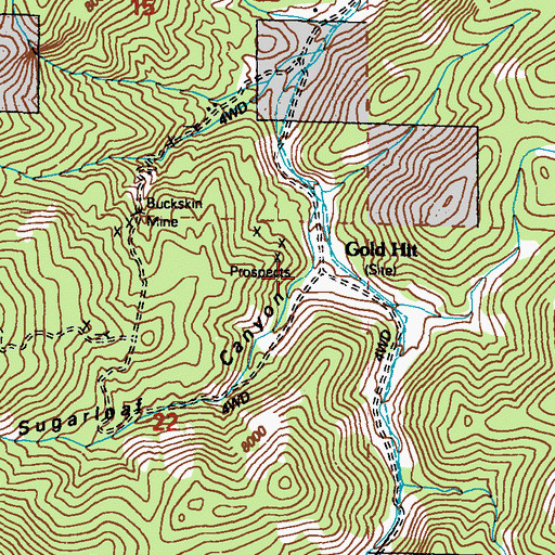 Topographic Map of Sugarloaf Canyon, NV