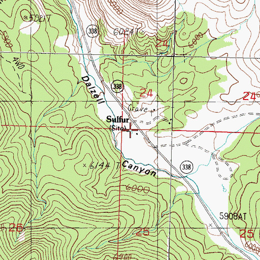 Topographic Map of Sulfur, NV