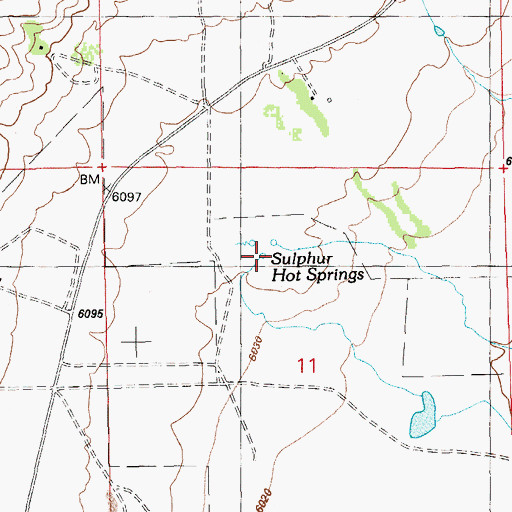 Topographic Map of Sulphur Hot Springs, NV