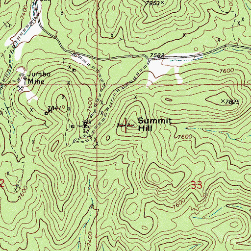 Topographic Map of Summit Hill, NV