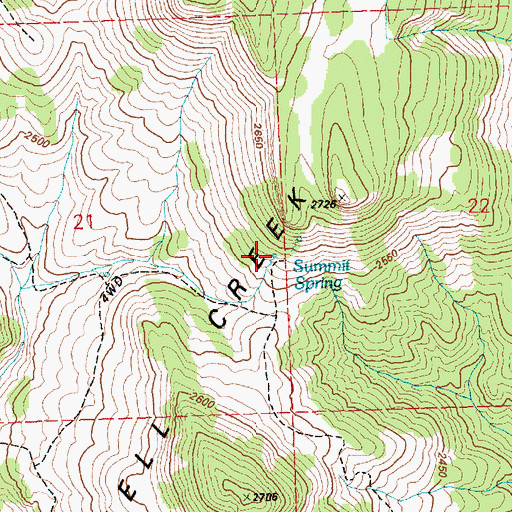 Topographic Map of Summit Spring, NV