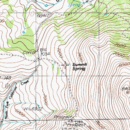 Topographic Map of Summit Spring, NV