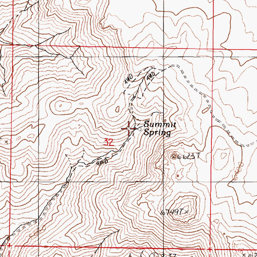 Topographic Map of Summit Spring, NV