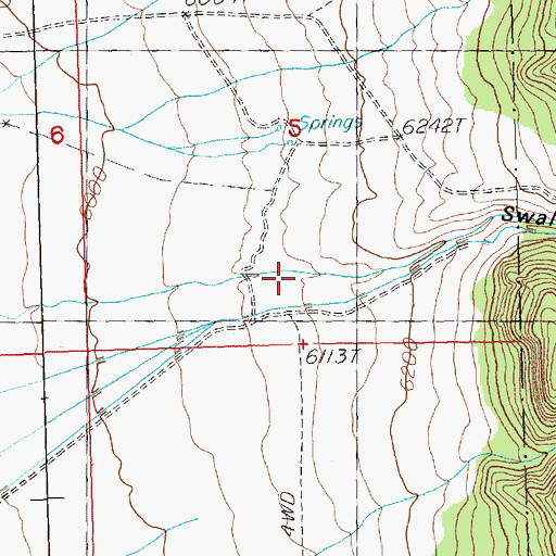 Topographic Map of Swallow Canyon, NV