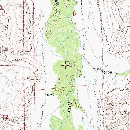 Topographic Map of T Creek, NV
