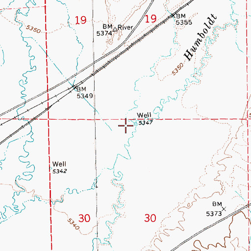 Topographic Map of Tabor Creek, NV