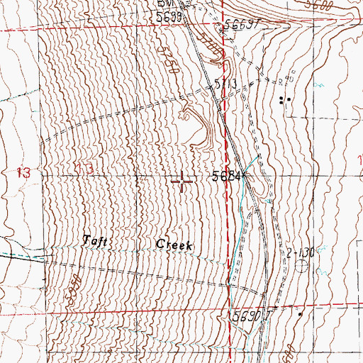 Topographic Map of Taft Creek, NV