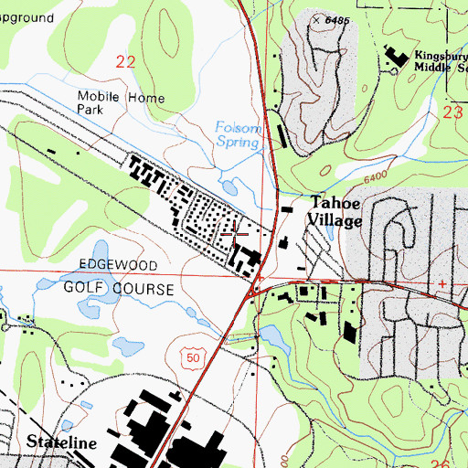 Topographic Map of Tahoe Village, NV