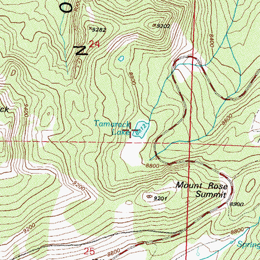 Topographic Map of Tamarack Lake, NV