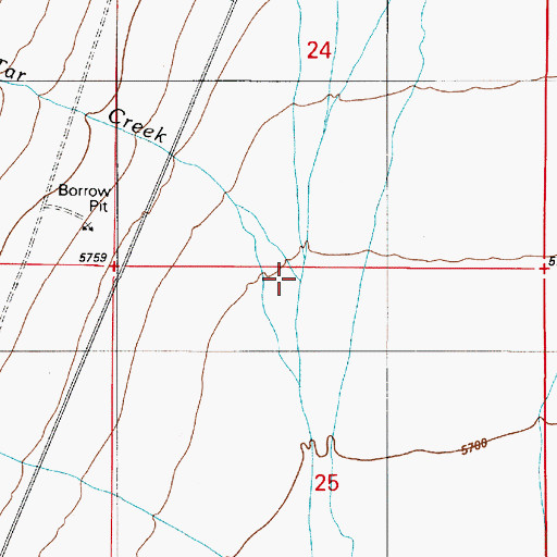 Topographic Map of Tar Creek, NV