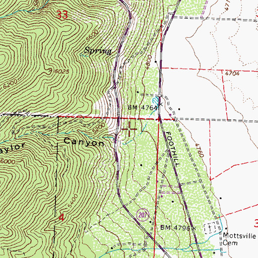 Topographic Map of Taylor Canyon, NV