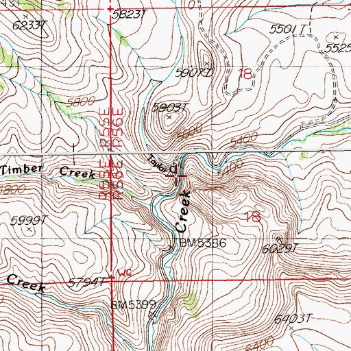 Topographic Map of Taylor Creek, NV