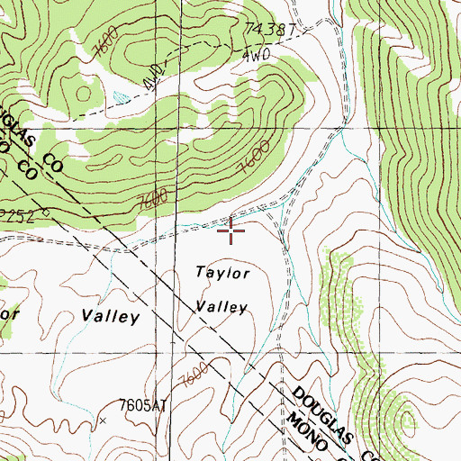 Topographic Map of Taylor Valley, NV