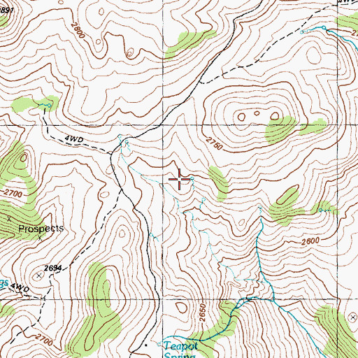 Topographic Map of Teapot Spring, NV