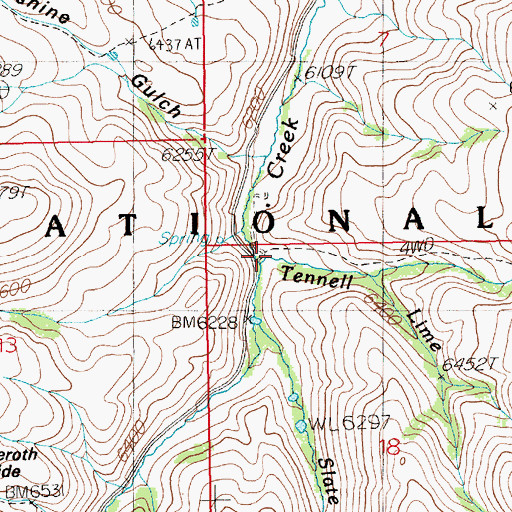 Topographic Map of Tennell Creek, NV
