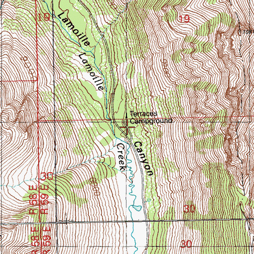 Topographic Map of Terraces Guard Station, NV