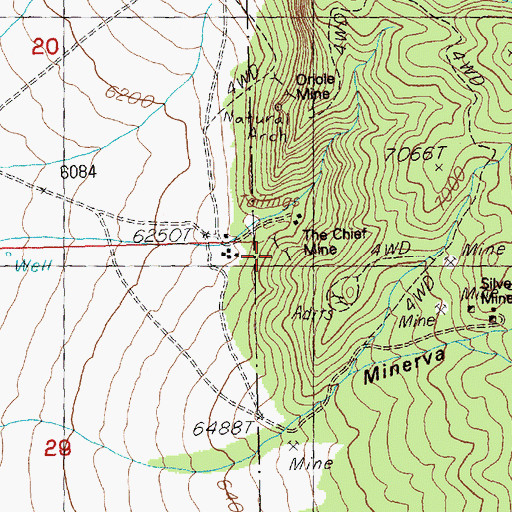 Topographic Map of The Chief Mine, NV