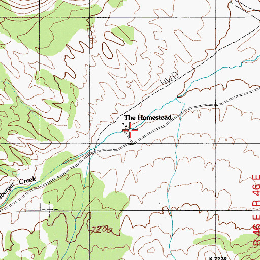 Topographic Map of The Homestead, NV