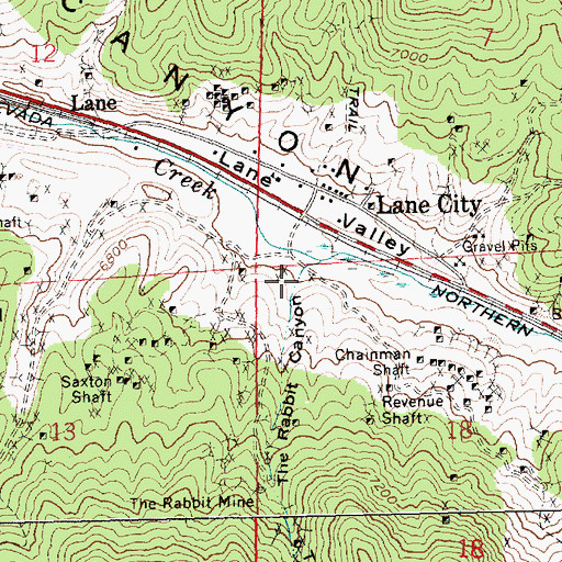 Topographic Map of The Rabbit Canyon, NV