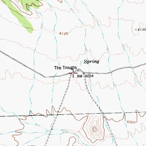 Topographic Map of The Troughs, NV