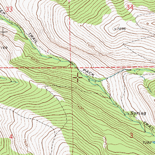 Topographic Map of Third Boulder Creek, NV
