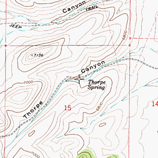 Topographic Map of Thorpe Spring, NV