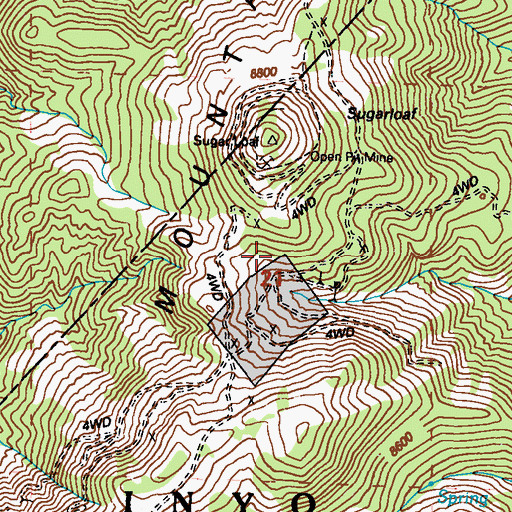Topographic Map of Tiptop Mine, NV
