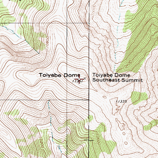 Topographic Map of Toiyabe Dome, NV