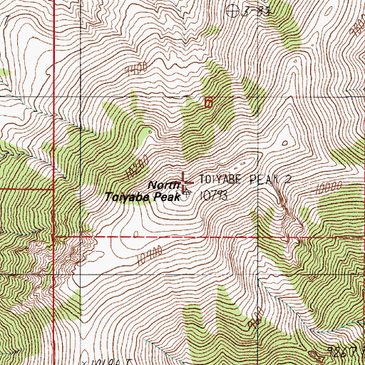 Topographic Map of North Toiyabe Peak, NV