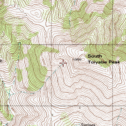 Topographic Map of South Toiyabe Peak, NV