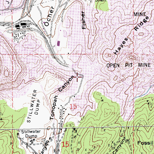 Topographic Map of Tonopah Canyon, NV