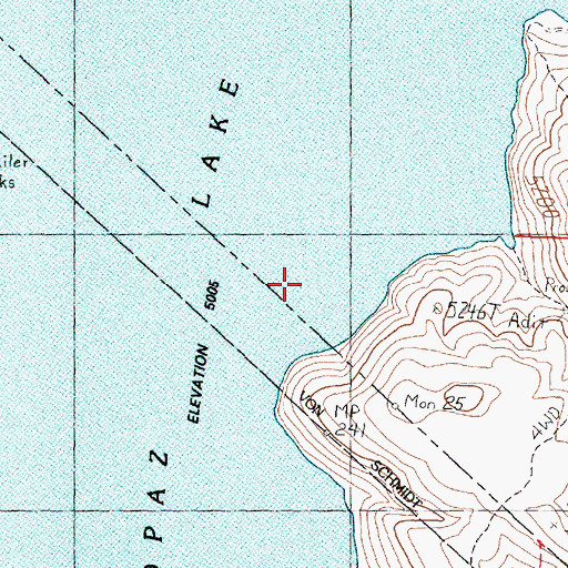 Topographic Map of Topaz Lake, NV
