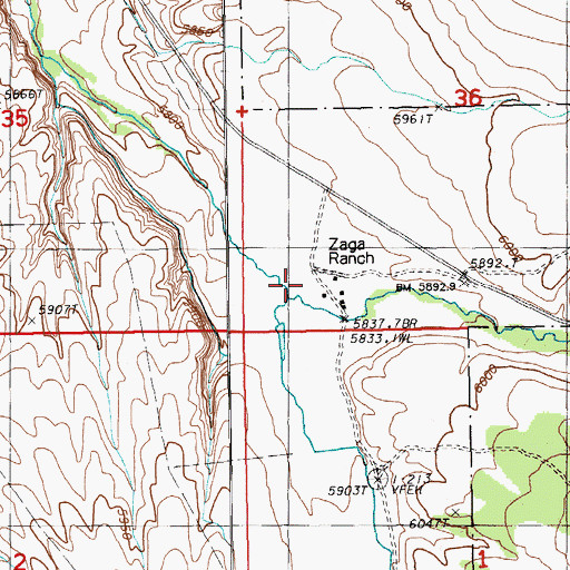 Topographic Map of Toyn Creek, NV