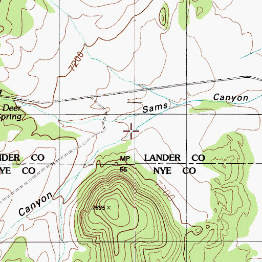 Topographic Map of Trail Canyon, NV