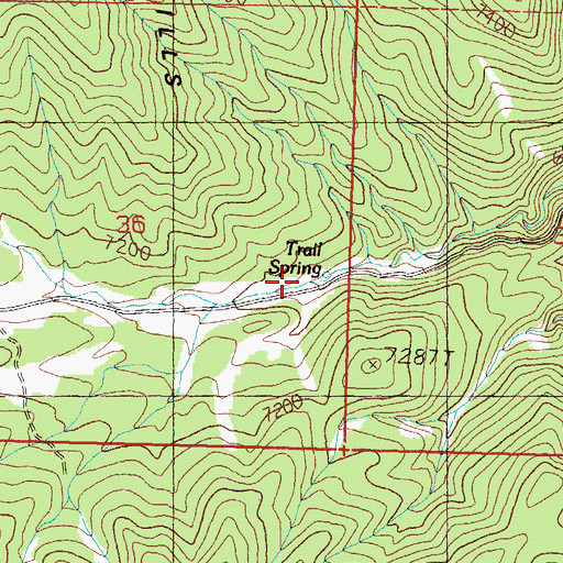 Topographic Map of Trail Spring, NV