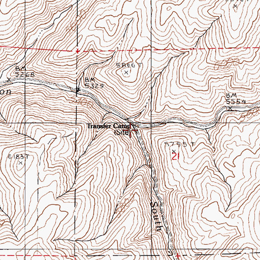 Topographic Map of Transfer Camp, NV