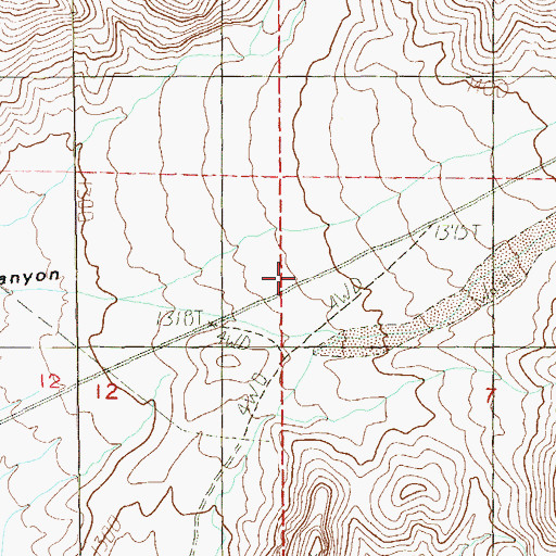 Topographic Map of Trout Canyon, NV