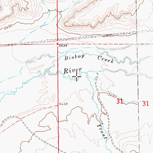 Topographic Map of Trout Creek, NV