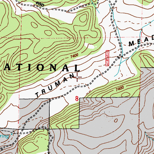 Topographic Map of Truman Meadows, NV
