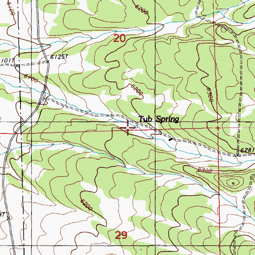 Topographic Map of Tub Spring, NV