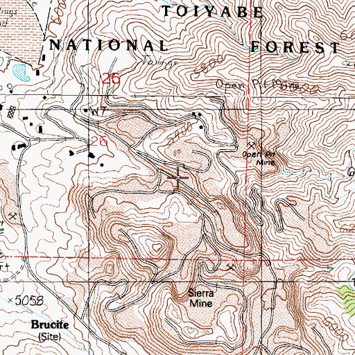 Topographic Map of Tungsten Canyon, NV