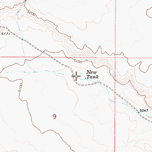 Topographic Map of New Tank, AZ