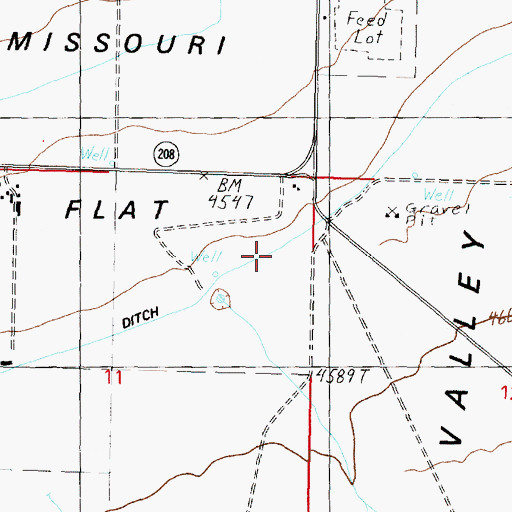 Topographic Map of Tunnel Ditch, NV