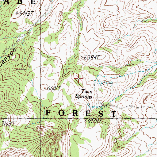 Topographic Map of Twin Springs, NV