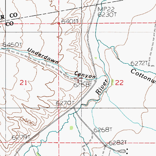 Topographic Map of Underdown Canyon, NV