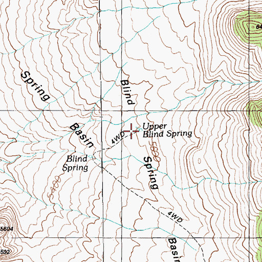 Topographic Map of Upper Blind Spring, NV