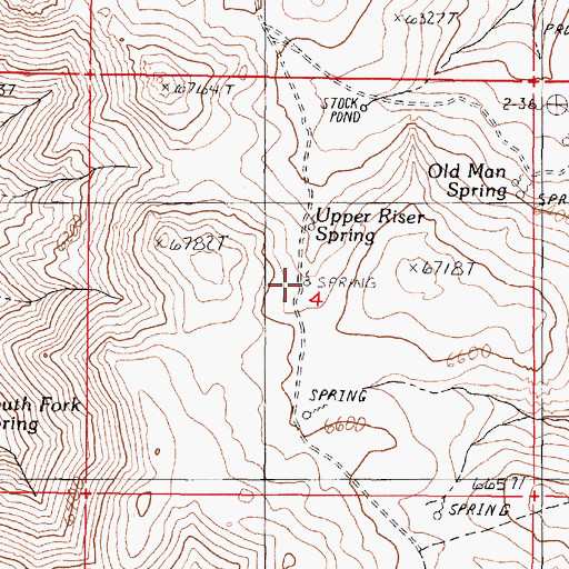 Topographic Map of Upper Riser Spring, NV